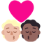 Kiss- Person- Person- Medium-Light Skin Tone- Medium-Dark Skin Tone emoji on Microsoft